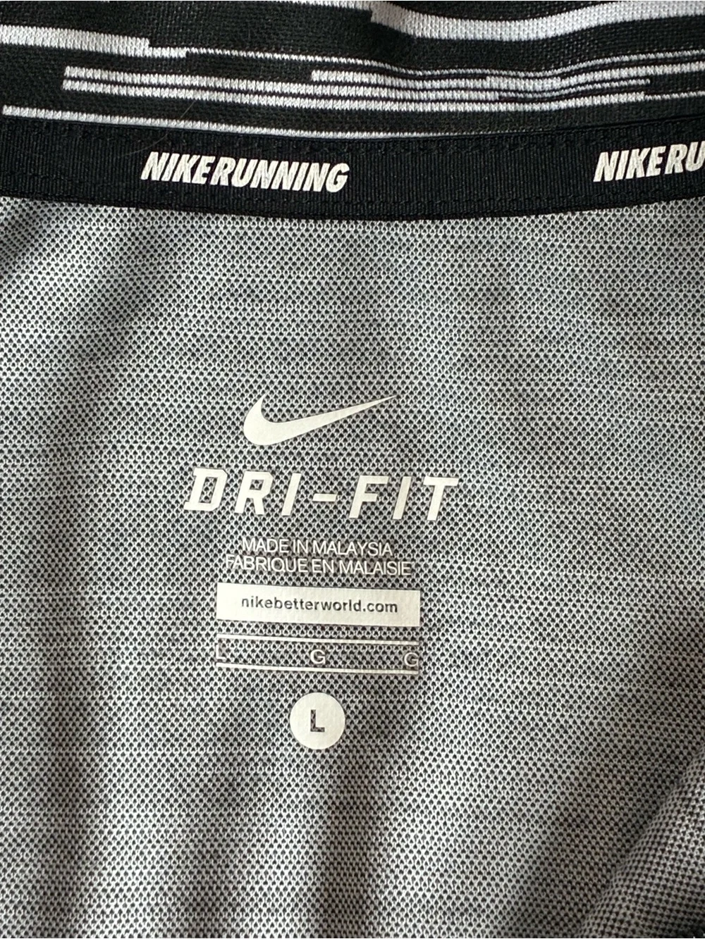 Nike Running Dri-FIT Kids Quarter Zip Pullover Black Stripes Boy Girl L EUC